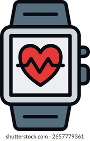 Heart Rate Monitor Vector for Health Tracking, Pulse sensor illustration for workout performance and safety