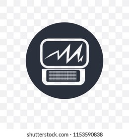 Heart rate monitor vector icon isolated on transparent background, Heart rate monitor logo concept