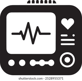 Ícone De Vetor Do Monitor De Frequência Cardíaca.
