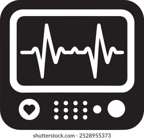 Heart Rate Monitor Vector Icon.