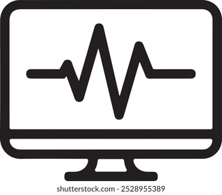 Heart Rate Monitor Vector Icon.