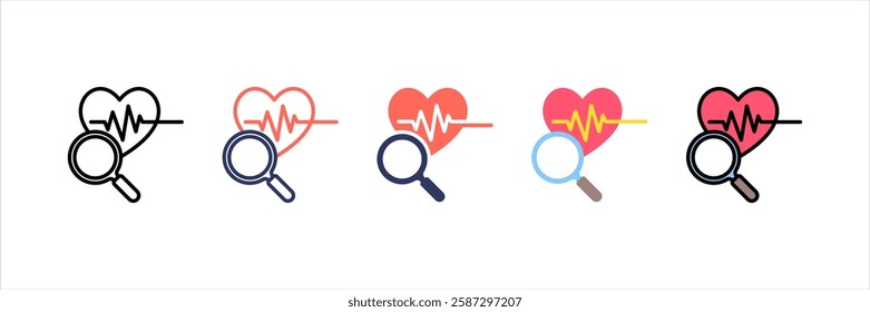 Heart Rate Multi Style Icon Set