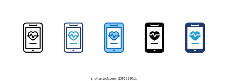 Heart Rate Multi Style Icon Set