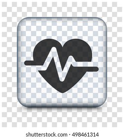 Heart Rate on Transparent Square Button