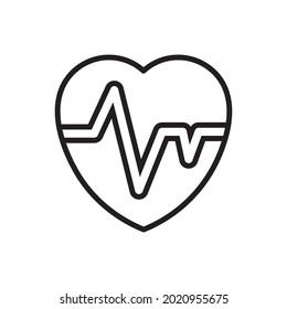 Heart Rate Outline Icon Vector Illustration