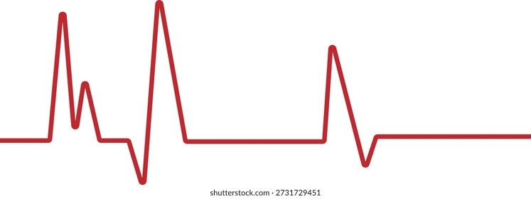 Gráfico de pulso de frecuencia cardíaca. Gráfico de pulso de ECG que representa la frecuencia cardíaca, la salud y el monitoreo médico aislado sobre fondo blanco.
