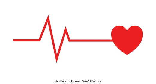 gráfico de pulsação de frequência cardíaca. símbolo de linha de pulsação. ECG, relatório de teste de ECG. ilustração vetorial sobre fundo transparente.