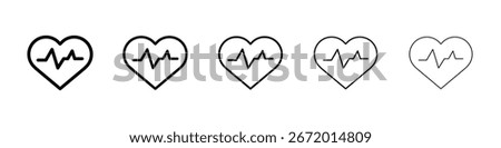 Heart rate pulse icon filled flat sign concept for web design.