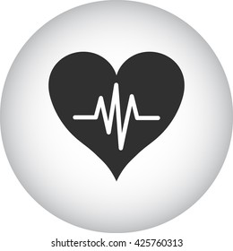 Heart rate pulse sign simple icon on  background