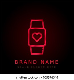 Heart rate red chromium metallic logo