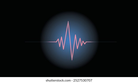 The heart rate signal vector background.