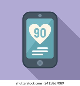 Heart rate smartphone icon flat vector. Social media. Life top gadget