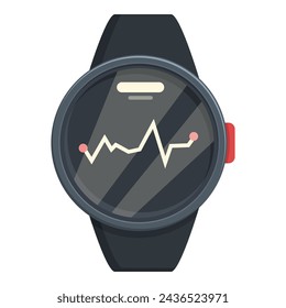 Heart rate smartwatch icon cartoon vector. Runner accessories. Item success run