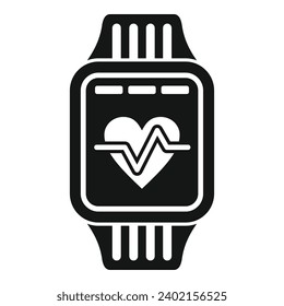 Heart rate smartwatch icon simple vector. Run healthcare. Smart wifi data