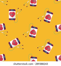 heart rate sport equipment flat icon,eps10 seamless pattern background