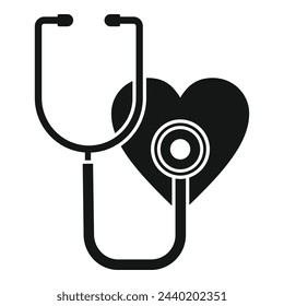 Heart rate stethoscope icon simple vector. Event disease man. Health effect