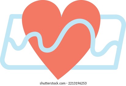 Heart rate symbol. Cardiologic test icon. Health diagnostic isolated on white background