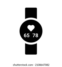 Heart, Rate, Tracker Icon. Black Vector Graphics.