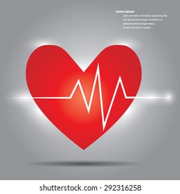 Heart rate vector icon.