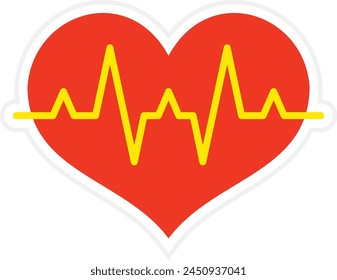 Heart rate vector icon. Can be used for printing, mobile and web applications.