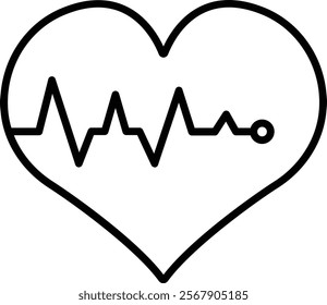 Heart rate vector icon. Can be used for printing, mobile and web applications.