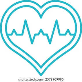 Heart rate vector icon. Can be used for printing, mobile and web applications.