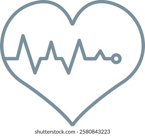 Heart rate vector icon. Can be used for printing, mobile and web applications.