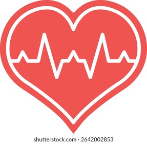 Heart rate vector icon. Can be used for printing, mobile and web applications.