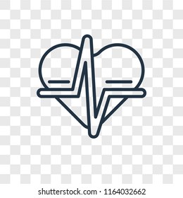 Heart rate vector icon isolated on transparent background, Heart rate logo concept