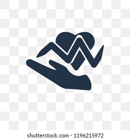 Heart rate vector icon isolated on transparent background, Heart rate transparency concept can be used web and mobile