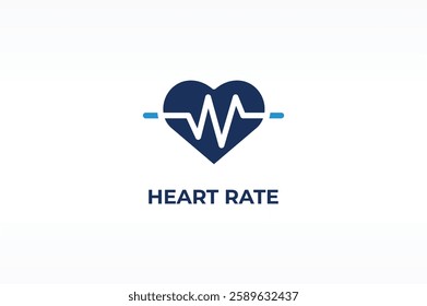 HEART RATE vector, icon or logo sign isolated symbol illustration