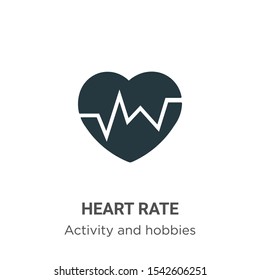 Heart rate vector icon on white background. Flat vector heart rate icon symbol sign from modern activities collection for mobile concept and web apps design.