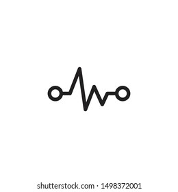 Heart Rate vector icon. Heart Pulse, electrocardiogram sign. Healthcare and medical related solid illsutration. Trendy Flat style for graphic design, Web site, UI. EPS10. 