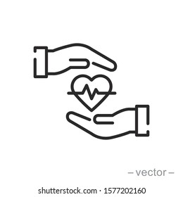 Heart Rate vector icon. Heart Pulse, electrocardiogram sign. Healthcare and medical related solid illsutration. Trendy Flat style for graphic design, Web site, UI. EPS10.
