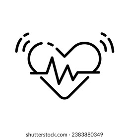 Heart Rate vector icon. Heart Pulse, electrocardiogram icon. Healthcare and medical related solid illustration.