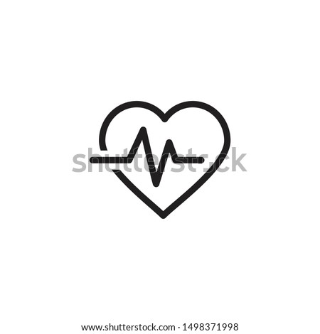 Heart Rate vector icon. Heart Pulse, electrocardiogram icon. Healthcare and medical related solid illustration. Trendy Flat style for graphic design, Web site, UI. EPS10. - Vector illustration