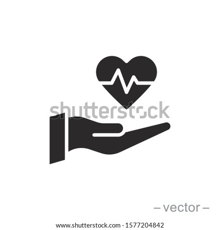 Heart Rate vector icon. Heart Pulse, electrocardiogram sign. Healthcare and medical related solid illsutration. Trendy Flat style for graphic design, Web site, UI. EPS10.