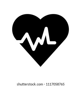 Heart rate vector icon, simple beat symbol. Simple illustration for web or mobile app