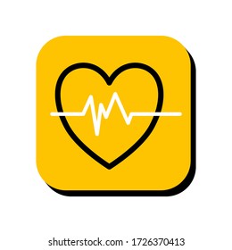 Heart rate vector illustration icon. Heart rate icon in two-dimensional shape. The concept of healthy and heartbeat monitoring by using a heart rate modern icon.