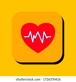 Heart rate vector illustration icon. Heart rate icon in two-dimensional shape. The concept of healthy and heartbeat monitoring by using a heart rate modern icon.