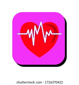 Heart rate vector illustration icon. Heart rate icon in two-dimensional shape. The concept of healthy and heartbeat monitoring by using a heart rate modern icon.