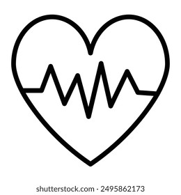 Heart Rate Vector Line Icon Design