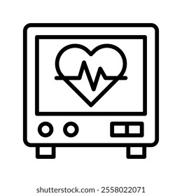 Heart Rate Vector Lineal Icon on white background.