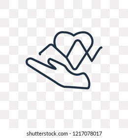 Heart rate vector outline icon isolated on transparent background, high quality linear Heart rate transparency concept can be used web and mobile