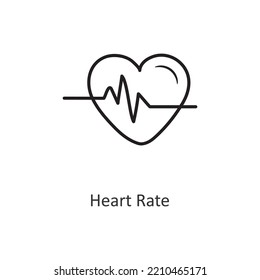 Heart Rate Vector outline Icon Design illustration. Workout Symbol on White background EPS 10 File