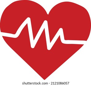 Heart rate vector valentine's day 