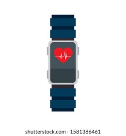 Heart rate watch design, Healthy lifestyle gym fitness bodybuilding bodycare activity exercise and diet theme Vector illustration