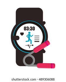 heart rate wrist monitor and hand grip icon 