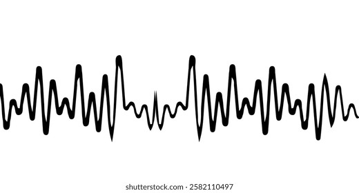 Heart rate,cardiogram icon. Pulse waveform. Heart rythm problems, arrhythmia. Medical illustration. Isolated black and white healthcare vector sign. Hospital reanimation symbol.