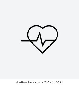 Icono de Vector de línea de frecuencia cardíaca. EPS 10